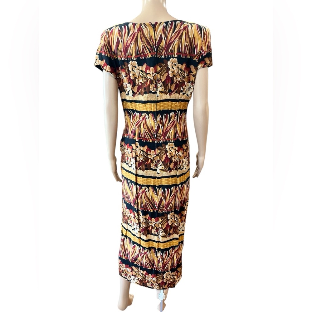 Maximalist ethnic Jessica Howard tropical beachy Print vintage Sarong Dress-10 - Picture 6 of 9